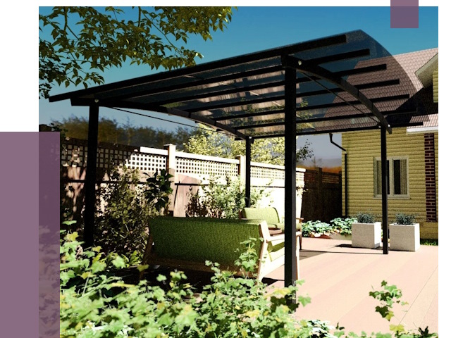 Навесы для террасы в Домодедове от 13421 руб. под ключ | ПРОЛЁТ-Дмд