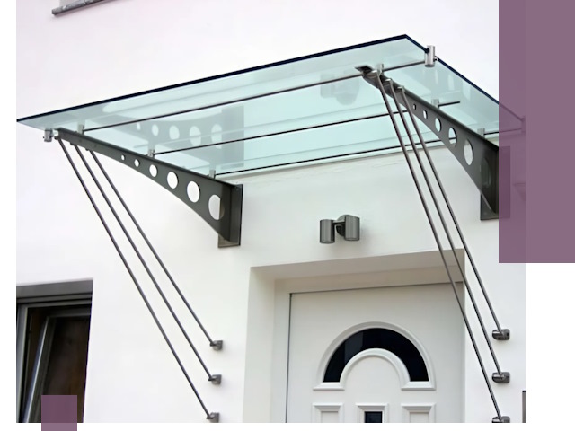 Козырьки над входом под ключ в Домодедове — изготовление и монтаж