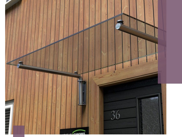 Стеклянные козырьки на входы и фасады в Домодедове