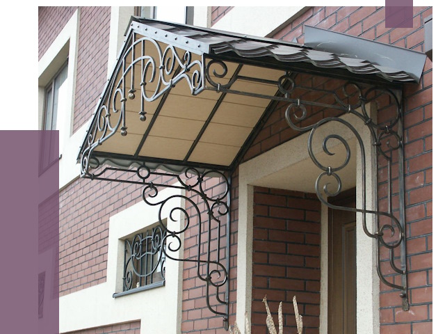 Двускатные козырьки в Домодедове под ключ от 13158 руб.