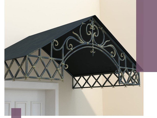 Двускатные металлические козырьки под ключ в Домодедове