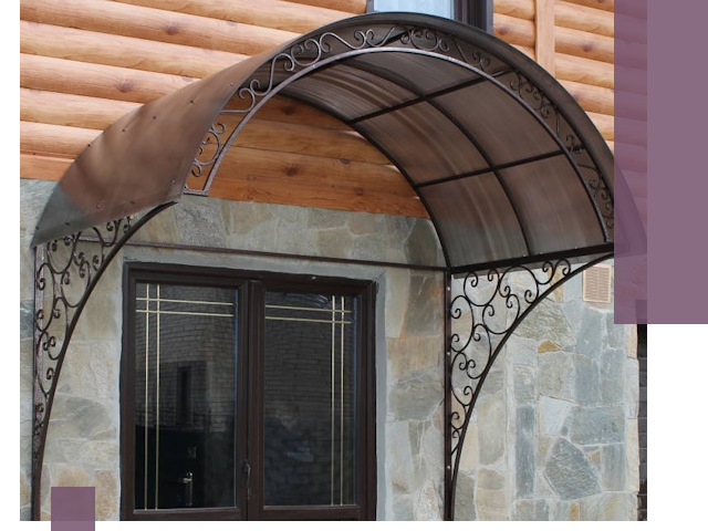 Арочные козырьки под ключ в Домодедове: изготовление и монтаж